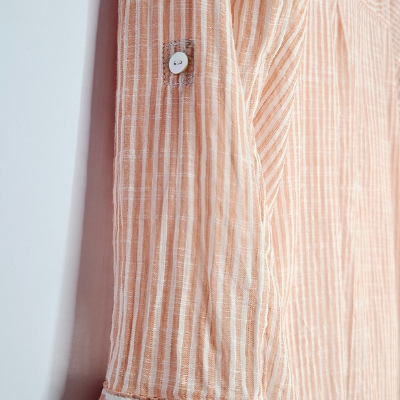 Becool striped 3/4 sleeve blouse, L (PTP 21.5") - Picture 5 of 9